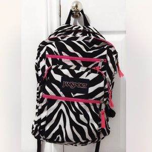 Jansport patterned school bag w/ 5 zip-up pockets